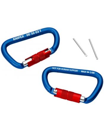 Materialkarabiner L.81mm m.Schraubverschluss blau besch.KNIPEX