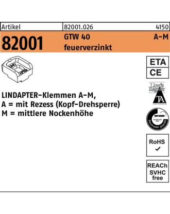 Klemmen R 82001 GTW 40 LINDAPTER
