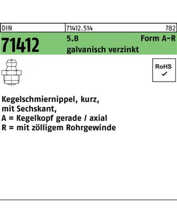 Kegelschmiernippel DIN 71412 Form A-R