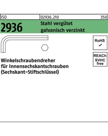 Winkelschraubendreher ISO 2936 Innen-6-kant