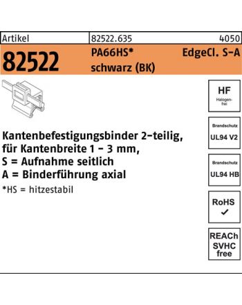 Befestigungsbinder R 82522 m.Edgeclip HELLERMANNTYTON