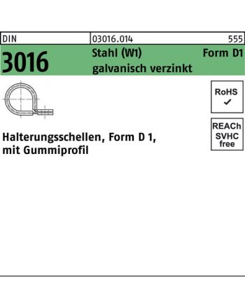 Schelle DIN 3016 m.Gummiprofil