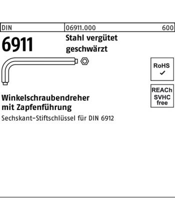 Winkelschraubendreher DIN 6911 6-kant m.Zapfen