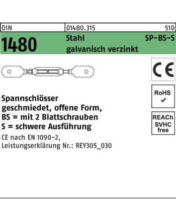 Spannschloss DIN 1480 offen m.2Blattschrauben