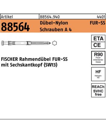 Rahmendübel R 88564 m.6-kant-Schraube FISCHER