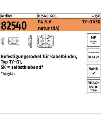 Befestigungssockel R 82540 f.Kabelb. Typ TY-G1/SK HELLERMANNTYTON