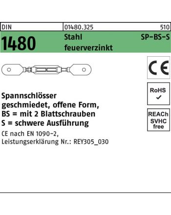 Spannschloss DIN 1480 offen m.2Blattschrauben