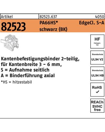 Befestigungsbinder R 82523 m.Edgeclip HELLERMANNTYTON