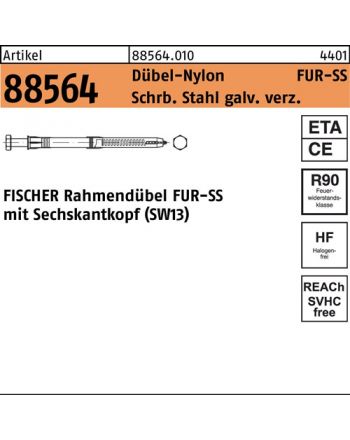 Rahmendübel R 88564 m.6-kant-Schraube FISCHER