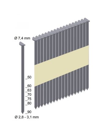 Halbkopf-Nägel 7,4x2,8x50 mm (4000)