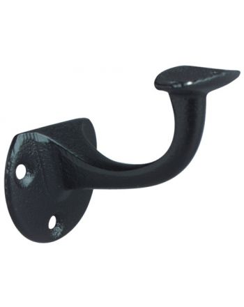 Handlaufträger Gusseisen schwarz lack.D.Wandplatte 53mm gewölbte Auflage DENI