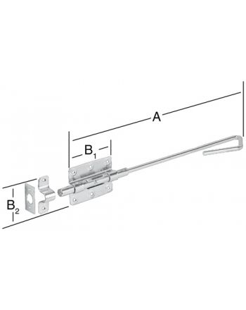 Bolzen-Stangenriegel STA blau verz.L.400mm B.100mm Bolzen-Ø 16mm VORMANN