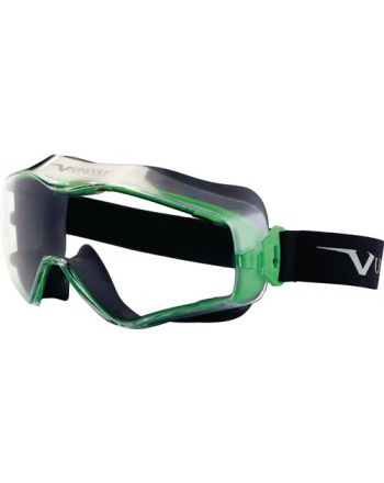 Vollsichtbrille 6x3 EN 166,EN 170 Rahmen gunmetallic/grün,Scheibe klar PC UNIVET