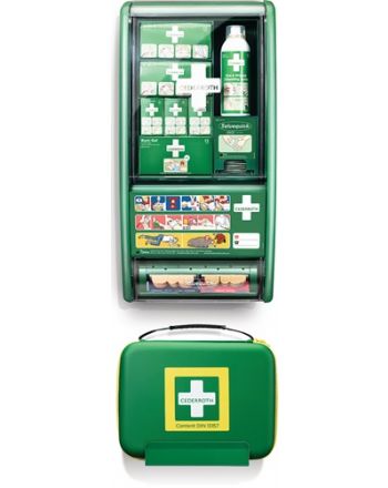 Erste Hilfe Station First Aid Station Set B290xH560xT120ca.mm grün CEDERROTH