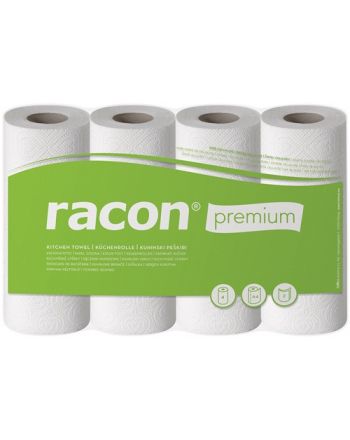 Küchenrolle racon Premium K-2 B220xL250ca.mm weiß 2-lagig,perforiert 4 Rl./PAK