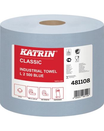 Putztuchrolle Katrin Classic L 2 L190xB220mm ca.mm blau 2-lagig 2 RL/KT ELOS