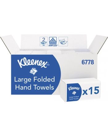 Falttuch KLEENEX® 6778 2-lagig weiß L320xB215ca.mm 15 Pk.x124 Tü.=1860 Tü.
