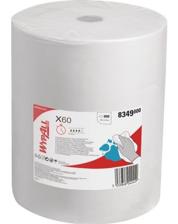 Wischtuch Wypall X60-8349 L380xB420ca.mm weiß 1-lagig 650 Tü./Rl.WYPALL