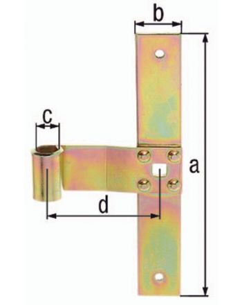 Fensterl.-Mittelb.B.75mm L.200x30mm STA galv.gelb verz.ger.GAH