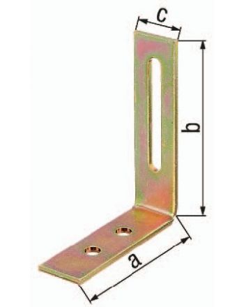 Verstellwinkel L.65 x 80mm B.20mm S.2,5mm STA roh galv.gelb verz.GAH