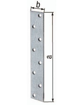 Flachverb. L.170mm B.30mm S.3mm STA sendzimirverzinkt Anz. Löcher 8 GAH