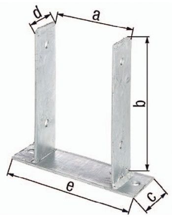 U-Pfostenträger ETA-10/0210 91x200x60x50x200mm TZN z.Aufschr.GAH