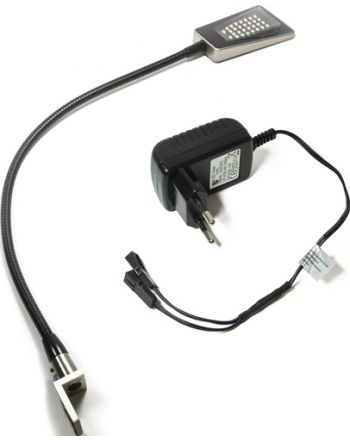 1-er Set Bettanbauleuchte Area Light Neutralweiß 12V 2W Rahmen Schwarz/Edelstahl