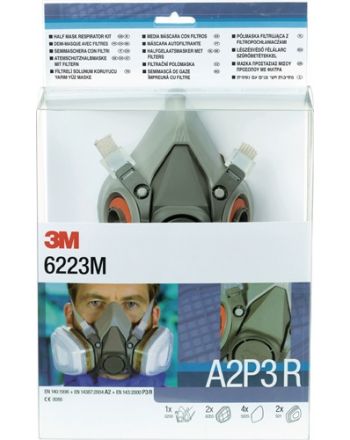 Atemschutzhalbmaskenset 6223 – SET – A2P3R EN 140 m.Filter M 3M