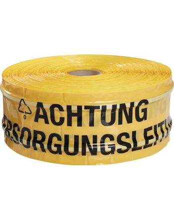 Trassenwarnband Aufdruck Achtung Versorgungsleitung B.150mm L.250m gelb