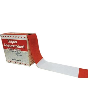 Absperrband L.100m B.80mm rot/weiß geblockt 100m/Karton KELMAPLAST