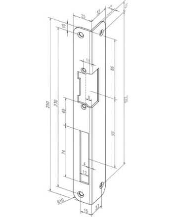 Winkelschließblech IW 324 R-10 EST ASSA ABLOY