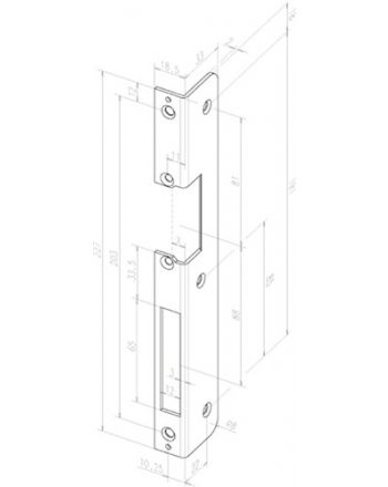 Winkelschließbl.502 S.3mm VA ma DIN R ASSA ABLOY
