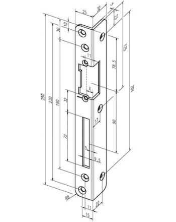 Sicherheits-Winkelschließblech 069 ASSA ABLOY