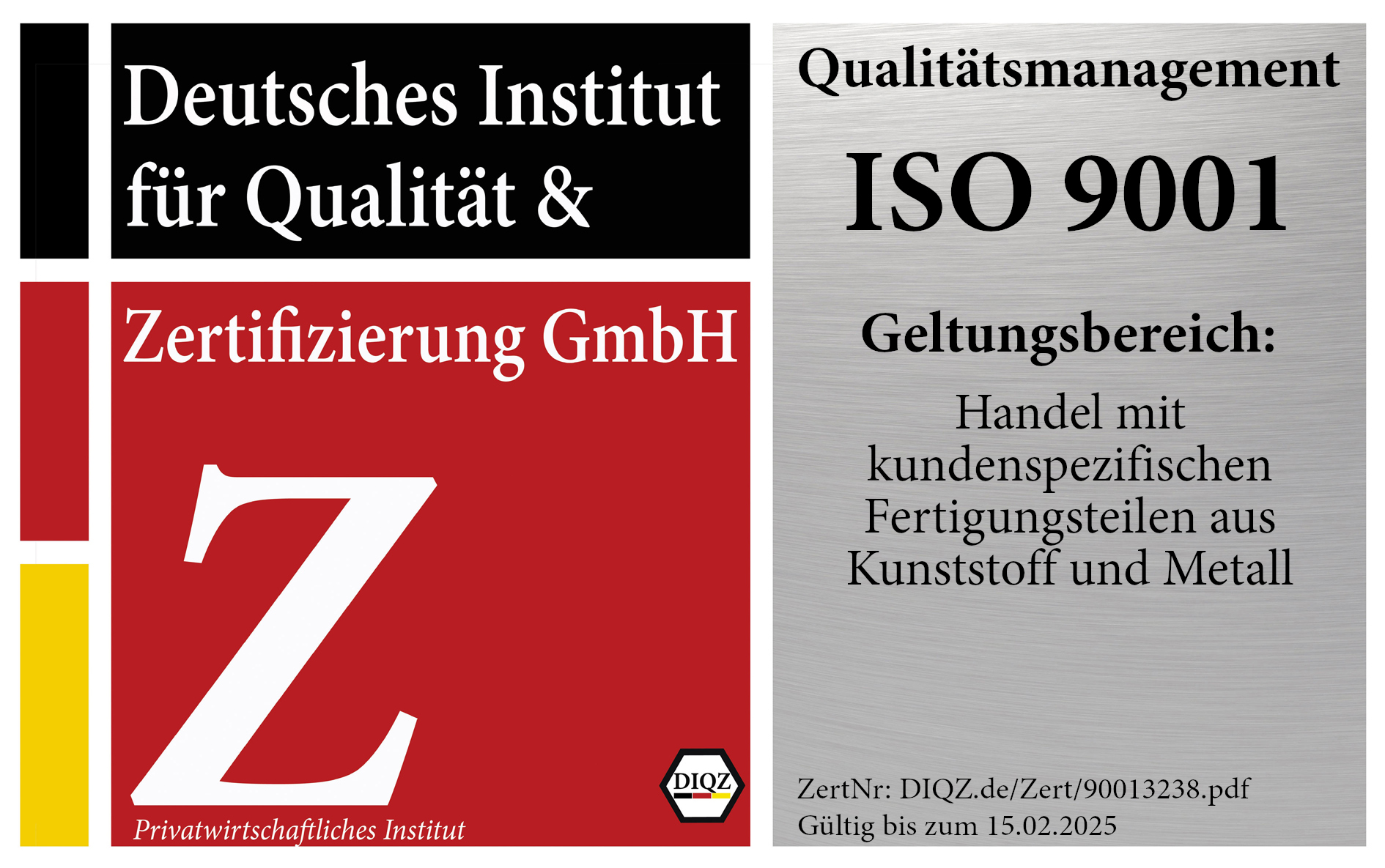 DIN ISO 9001:2015 Fertigung